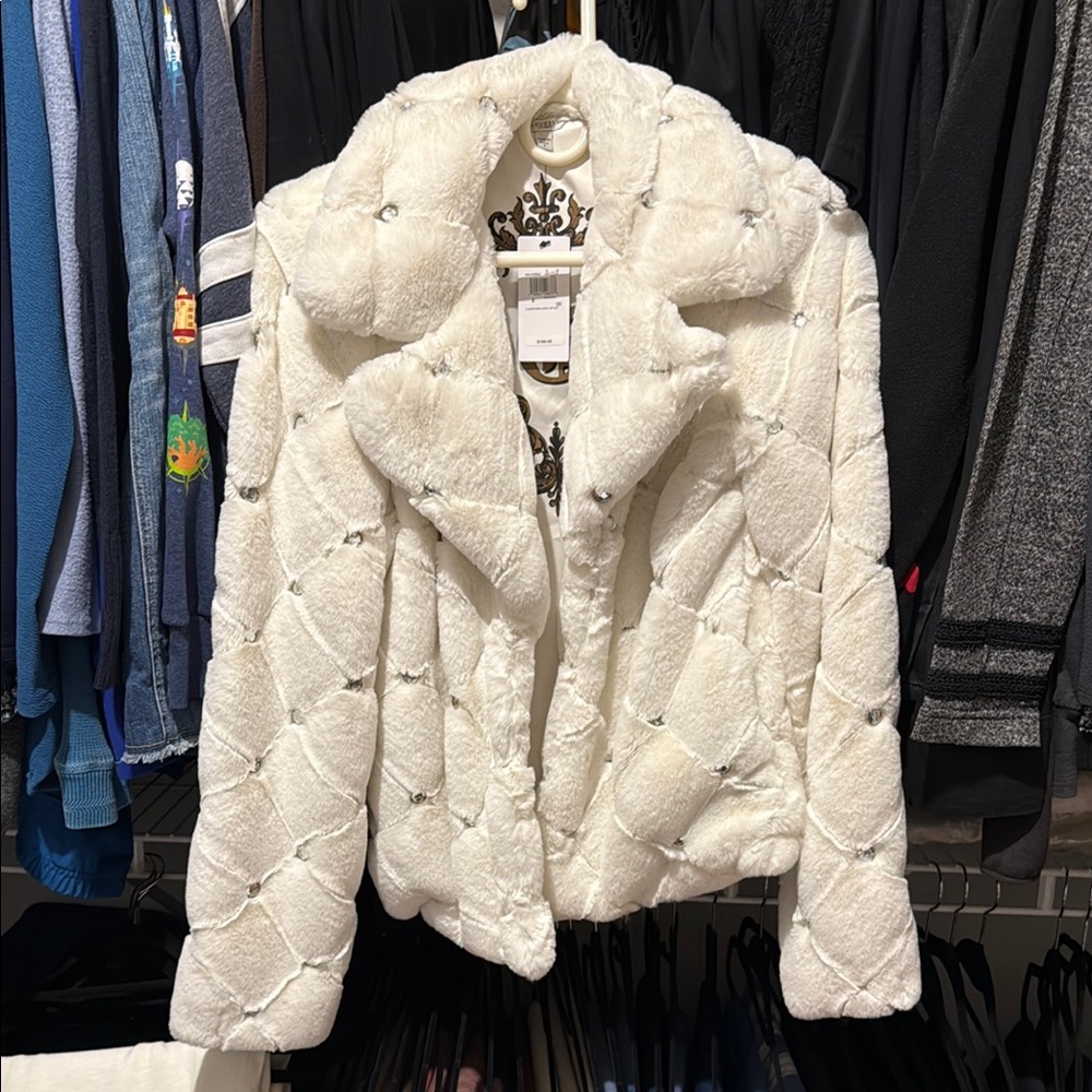 Guess White Teddy Jacket